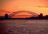 Sydney harbour bridge in glorious suncet